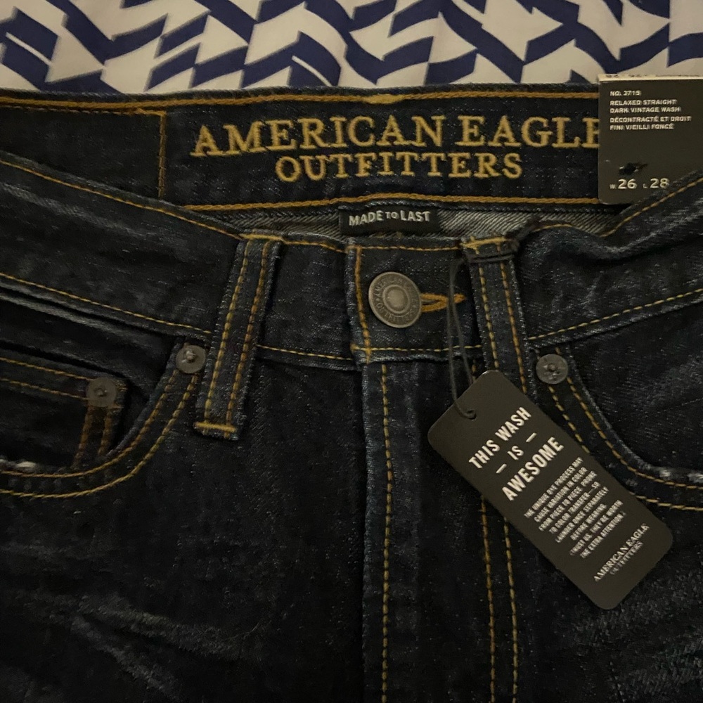 American Eagle Outfitters Men's Dark Blue Jeans